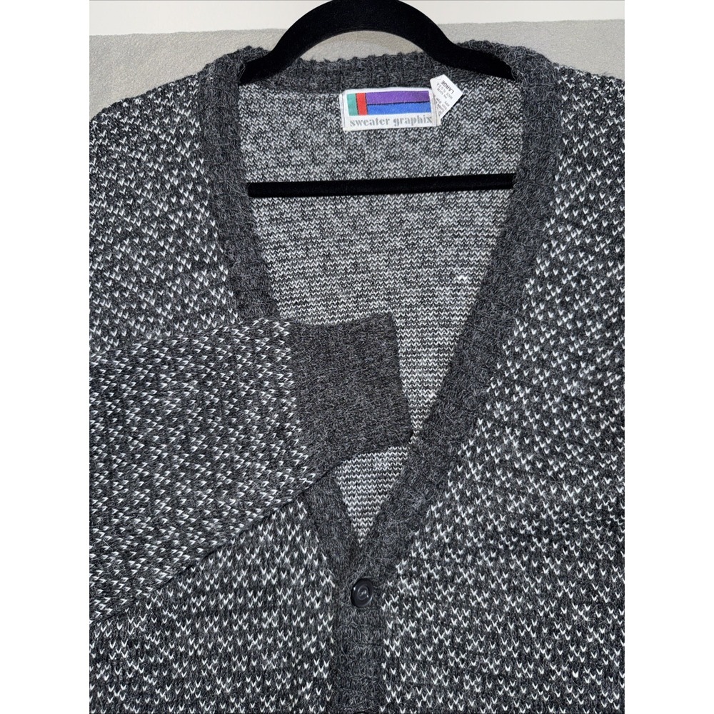 VTG Sweater Cardigan Grandpacore Kurt Cobain Casual Rockabilly Grunge Sz L Large